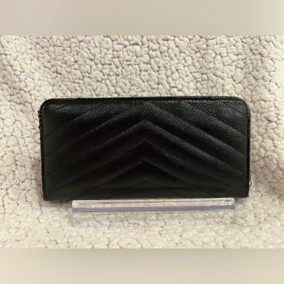 YSL Monogram Black Quilted Leather Zip-Around Wallet - Picture 3 of 14